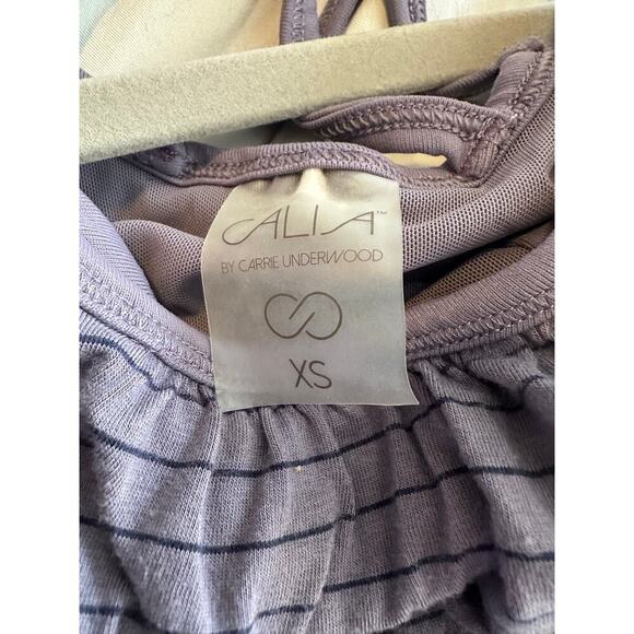CALIA by Carrie Underwood Double Layered Purple Striped Tank, XS - Picture 6 of 7